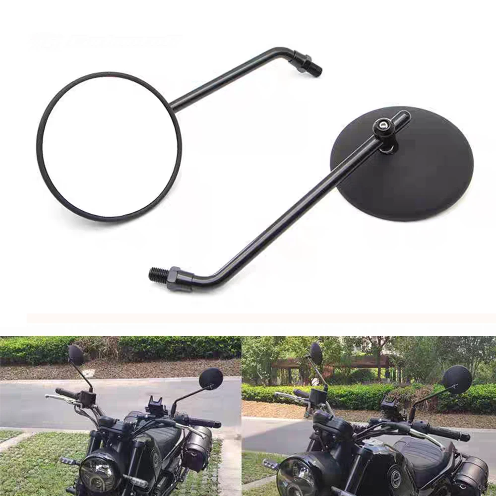 Black Chrome Motorcycle Rearview Mirrors ABS 8 10MM Cafer Racer Universal Mirror For Suzuki Bandit SV650 M109R Intruder Burgman