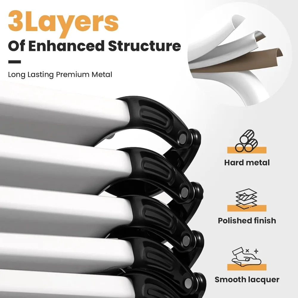 Sistema di estrazione per scaletta per soffitta montata a parete da 12 piedi, scala pieghevole in lega di alluminio a 12 gradini per tirare verso il basso le scale del soffitta, capacità di 900 libbre