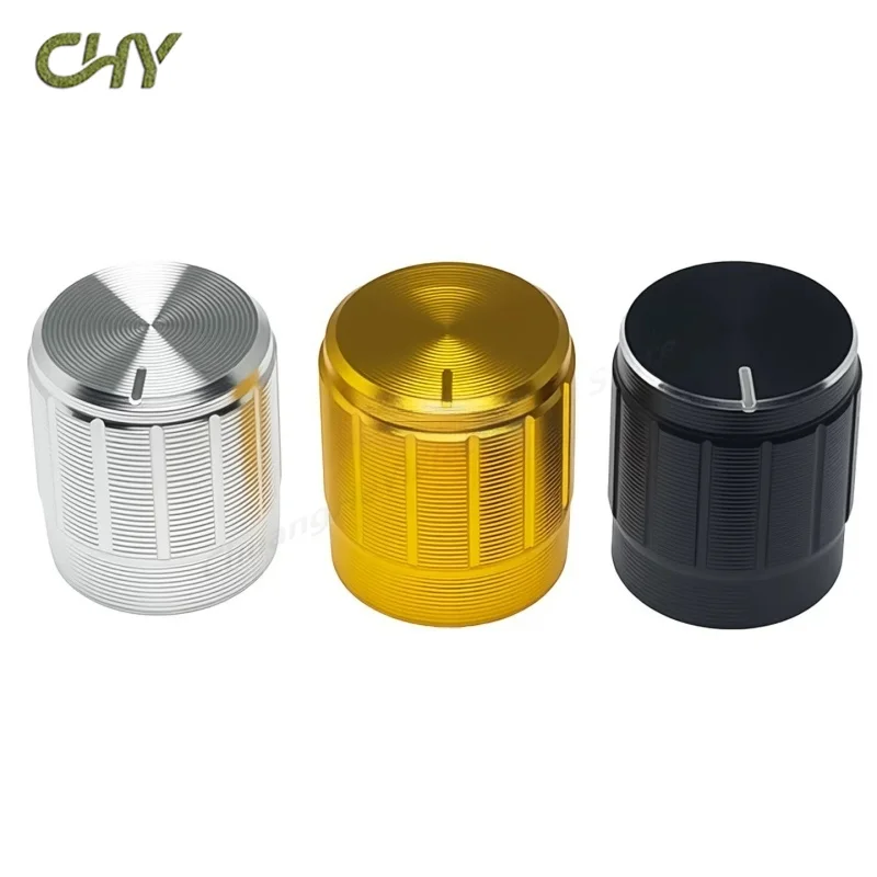 10PCS Aluminum Alloy Knob Cap for WH148 Potentiometer 6mm Spline Shaft Hole Rotary Knob for RV09 Amplifier Gold Silver Black