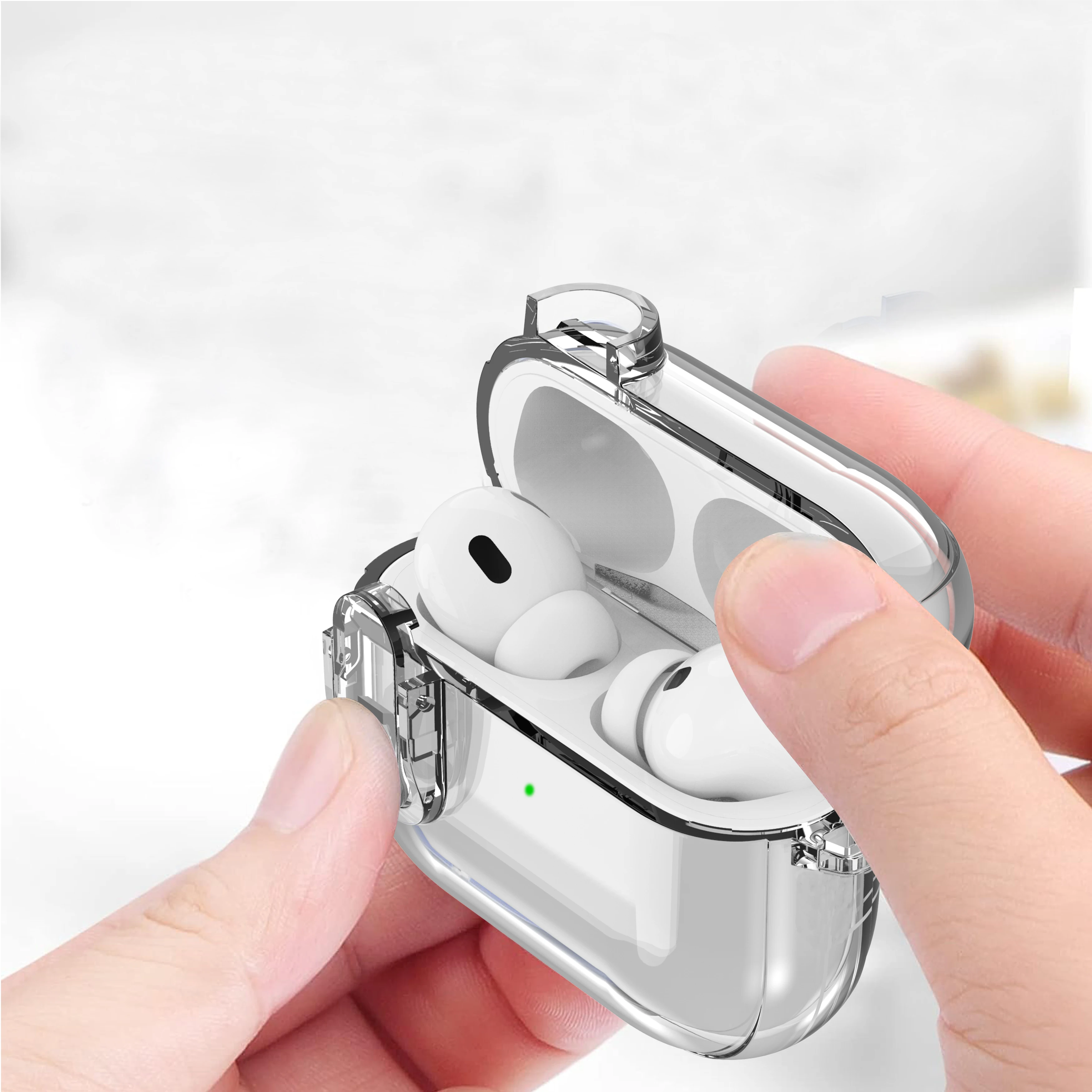 Clear Case for AirPods 4 Case Cover with Safety Lock,Compatible with AirPods 1/2/3 and Pro