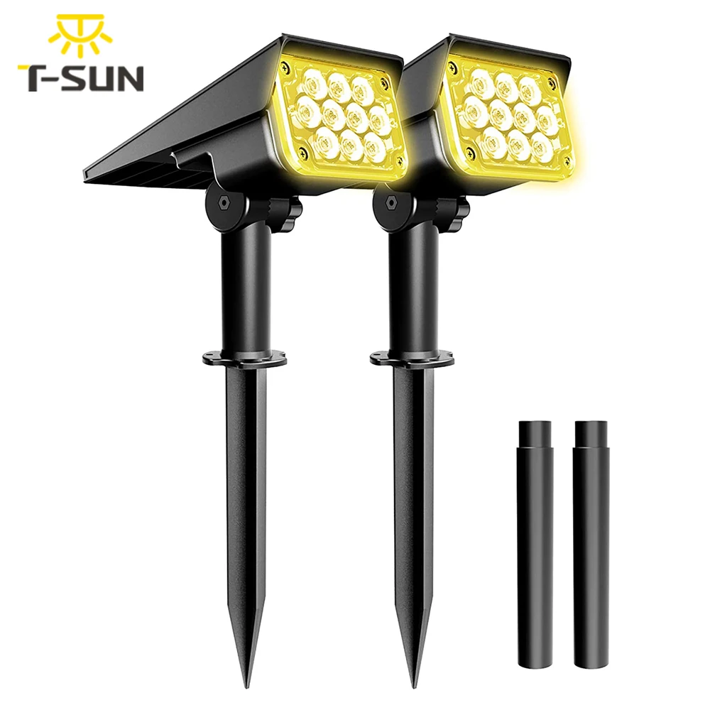 TSUN Solar Light Outdoor 3000K/6000k/RGB Solar Garden Light IP65 Solar Spotlight For Landscape Path Solar Wall Light