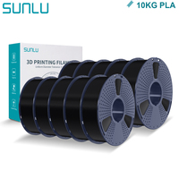 SUNLU PLA 3D Filament 1.75mm 10 Rolls 1KG Neatly Wound with Reuseable Spool 3D Printer PLA Filaments for Most FDM 3D Printers