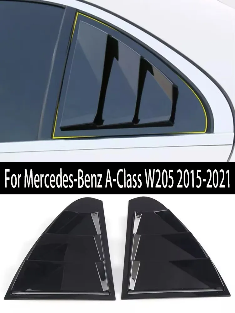 

1 Set For Mercedes-Benz A-Class W205 2015-2021 Rear Window Side Shutter Louver Cover Trim ABS