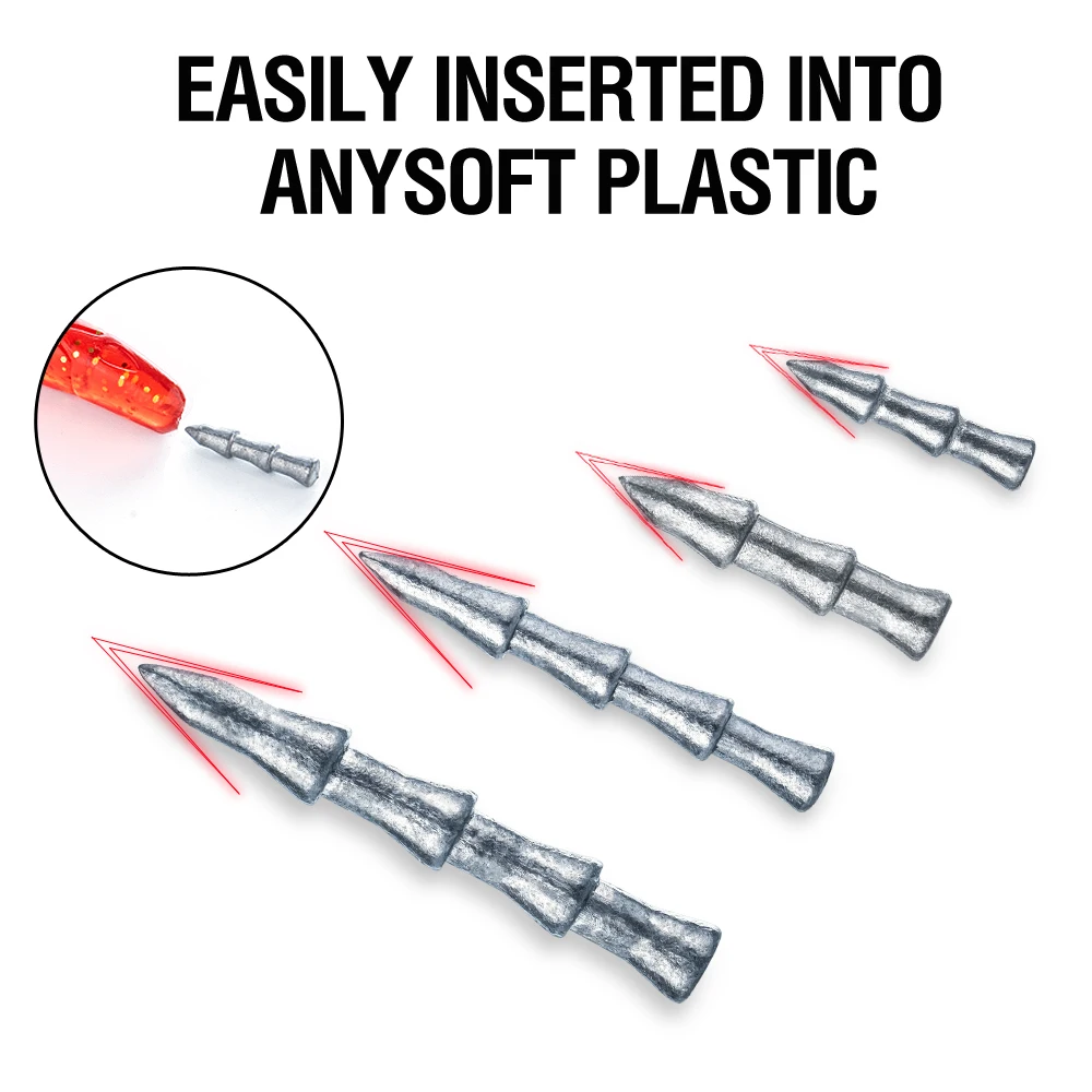 30Pcs Tungsten Nail Weights High Density Lead Free Insert Sinkers for Soft Plastic Worm Bait Neko Wacky Rig Fishing Tackle view 3