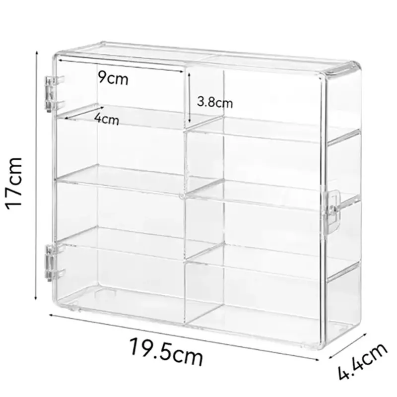 4X Car Display Box, 1:64 Scale, Suitable For Car Model , 8-Compartment Shelf, Dustproof, Stackable Car Storage Box