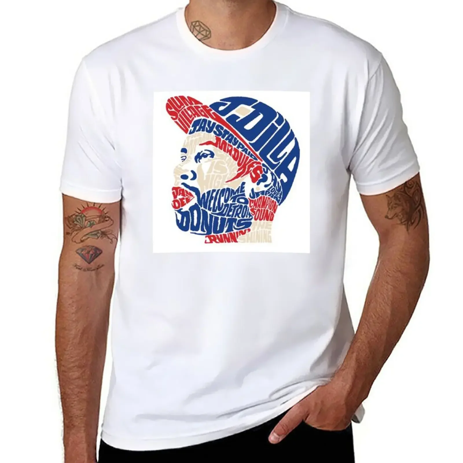 

New J dilla donuts type T-Shirt cheap stuff quick drying summer clothes man clothes Men's clothing