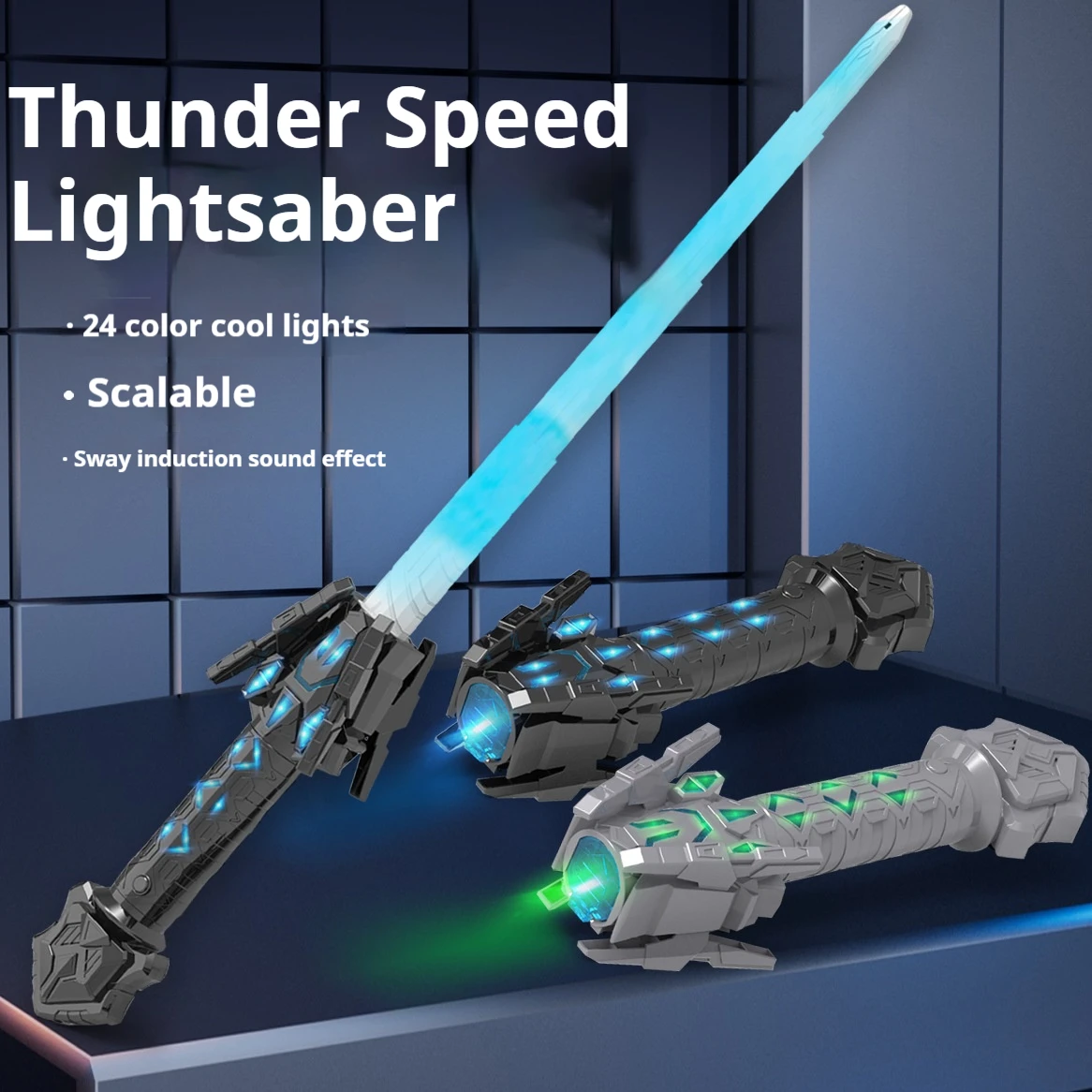 

Retractable RGB Laser Sword 24 Colors Telescopic Light Saber Luminous Flashing Party Glow Cosplay Battle Toy Lightstick for Kids