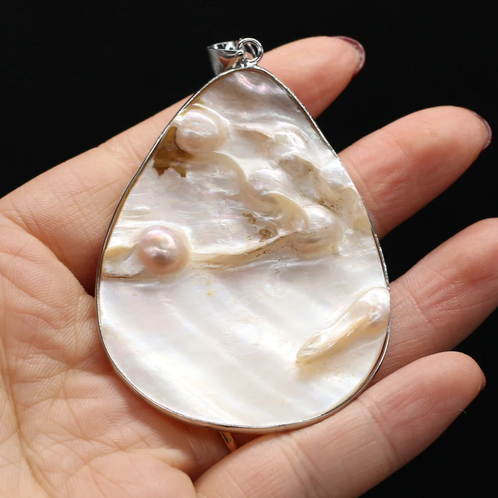 1PC Natural Pearl Irregular Golden Pearl Shell Pendant Fashion for Making Jewelry DIY Necklace Pendant Accessories