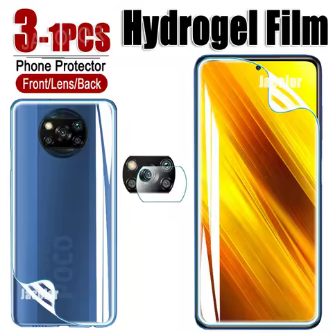 Safety Hydrogel Film For Xiaomi Poco X3/M3/F3/F2/M2 NFC/GT/Pro Screen Protector/Back Cover Film/Camera Glass POCOX3 POCOF3 X F 3