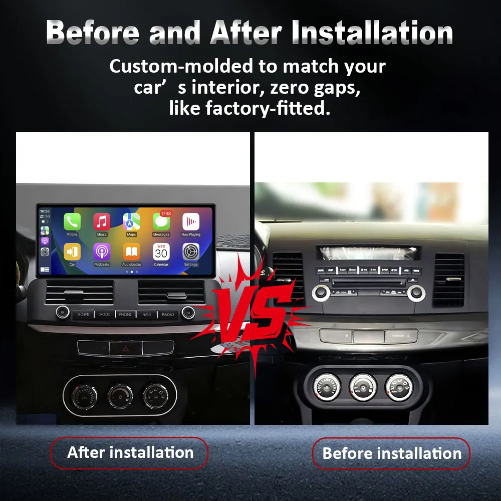 GPS Navigation 4G+WiFi BT Car Radio Multimedia Player for Mitsubishi Lancer EX LHD 2010 - 2017 Wireless CarPlay Stereo Head Unit