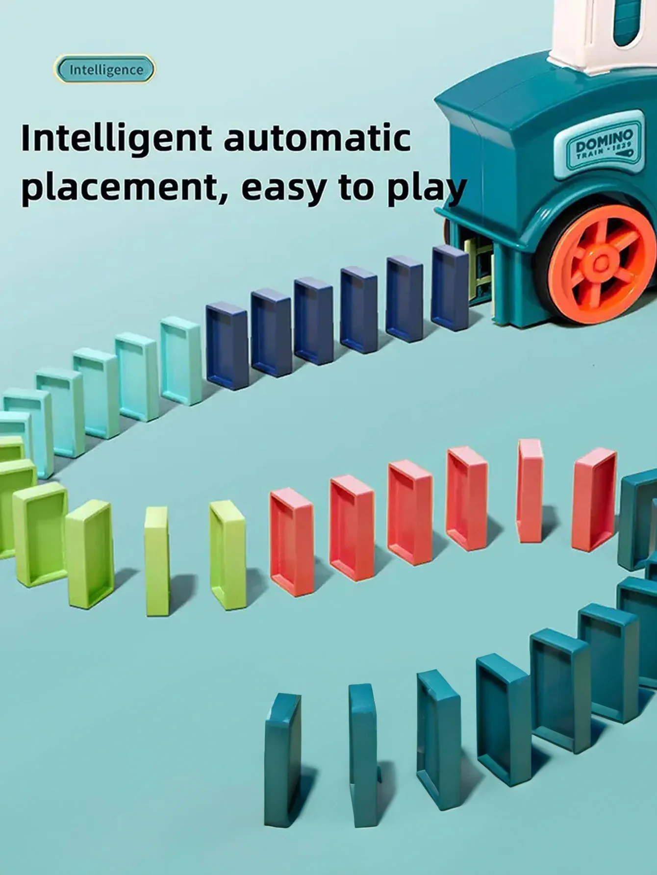 Automatic Dominoes Game,Electric Placement Dominoes Train Set With with light And Sound, Educational Toys For Children kids