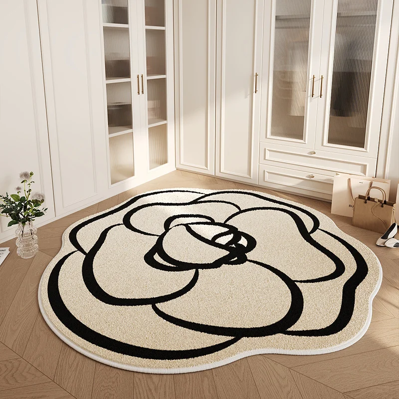 

Flower Shaped Cloakroom Plush Rug Light Luxury Bedroom Decor Dresser Carpet Fluffy Soft Carpets for Living Room Thick Lounge Mat