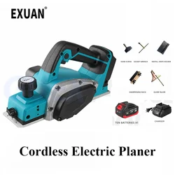 Rechargeable Electric Planer Cordless Handheld Wood Cutting Tools Woodworking Power Planer For Makita 21V Battery Wood Milling