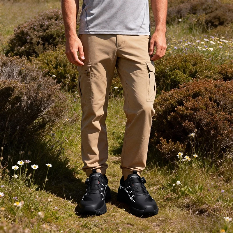 O.Z. TESBottles-Bottes de randonnée en cuir de vache pour hommes, chaussures de chasse imperméables, baskets décontractées pour hommes, DulDesert