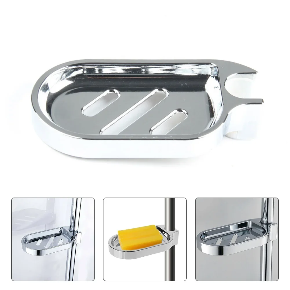 Plastic Shower Rail Soap Dish Box Soap Holder Soap Pallet Shower Rod Slide Bar ABS Chrome For Sliding Bar Bathroom Tray