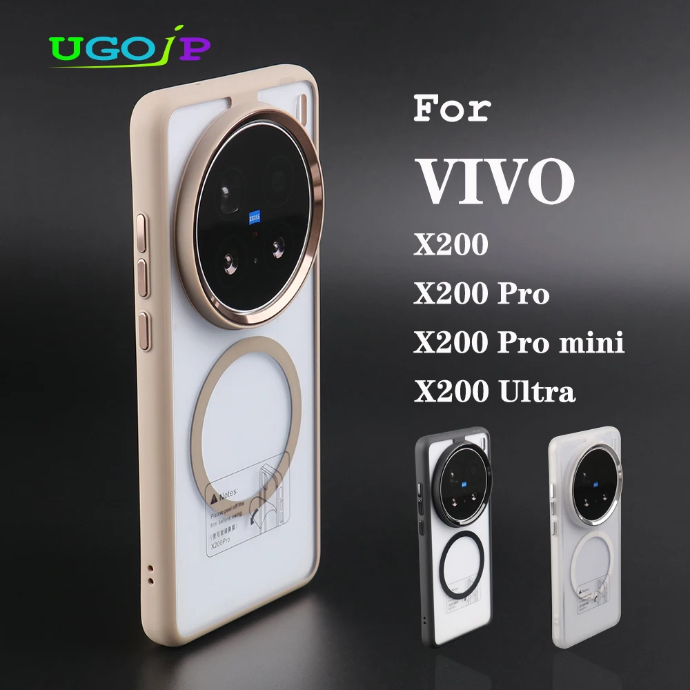

UGOjP For VIVO X200 Pro X200 Pro mini X200 Ultra X200 Transparent Phone Case Magsafe Magnetic Clear PC Protective Back Cover