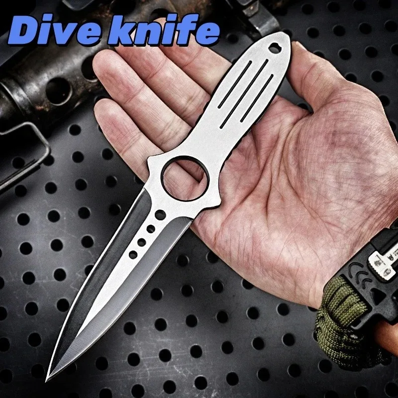 Outdoor Camping Fixed Blade Knife, High Hardness Survival Diving Leg Knife, Tactical Training Straight Edge Tool