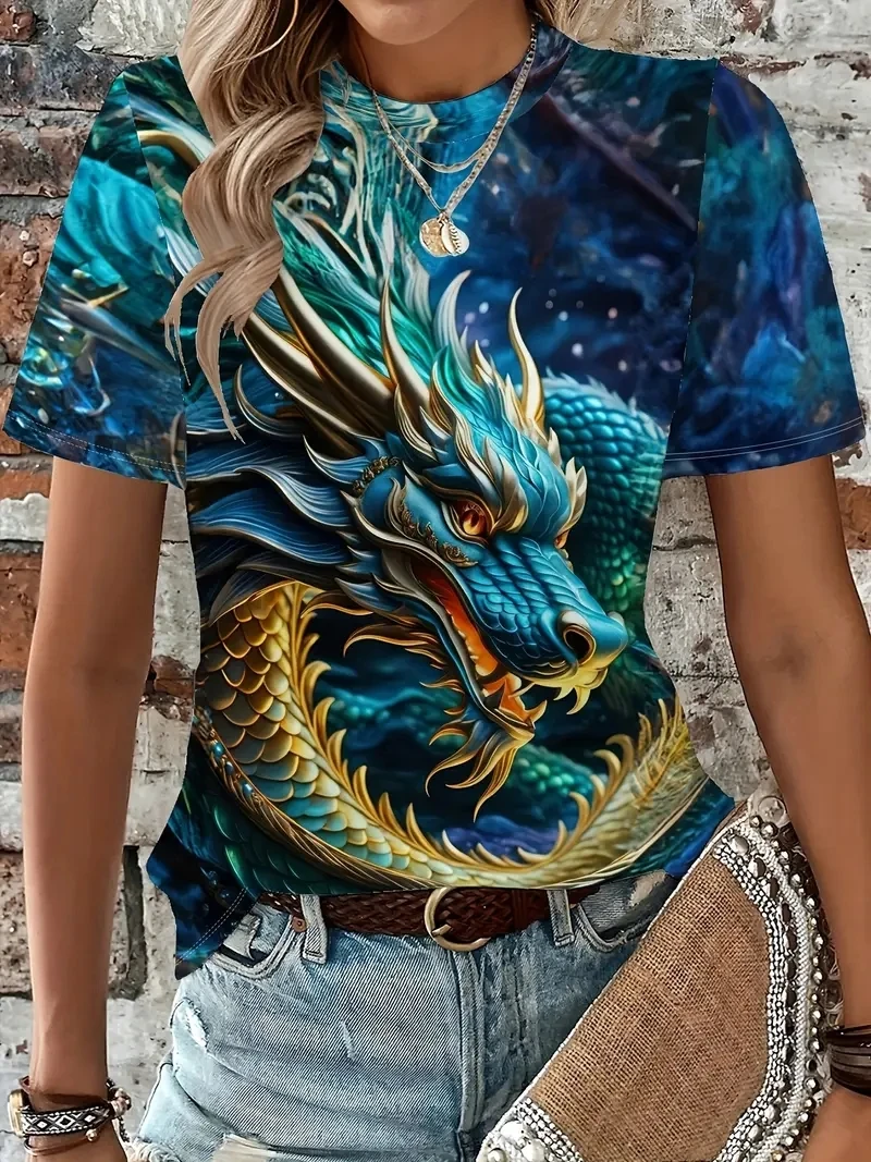 

Женская футболка больших размеров с короткими рукавами и 3D-принтом, свободная и повседневная, мягкая, удобная и дышащая, подходит для занятий спортом на открытом воздухе