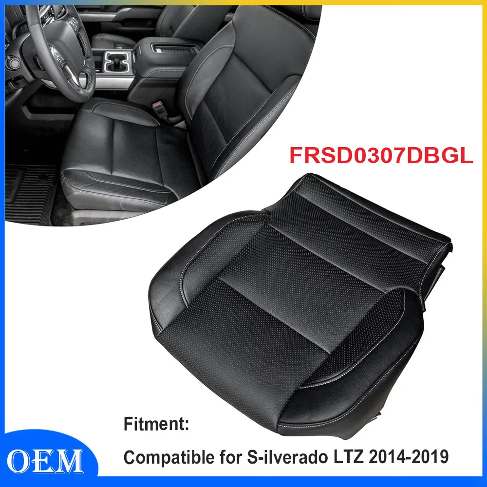 

Black Driver Side Bottom Leather Seat Cover Front, Left, Right (driver or Passenger) for S-ilverado LTZ 2014-2019 FRSD0307DBGL