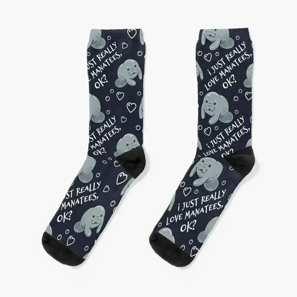 I Just Really Love Manatees, OK? Socks cool golf cycling Socks Women's Men's