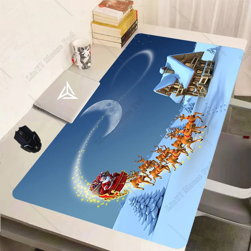 Santa Claus Christmas Mouse Pad Game Desk Washable Creative Large Mouse Pad Outdoor Carpet Home Decorative Pad Customizable