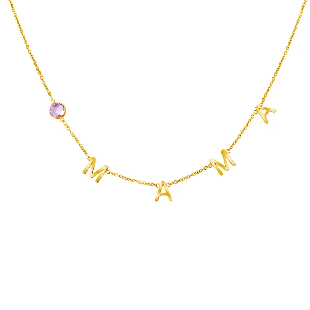 Collares Personalizados con Iniciales Familiares, Collares con Piedras de Nacimiento Personalizadas, Collar para Mamá, Regalo de Año Nuevo, Joyería para Mujer
