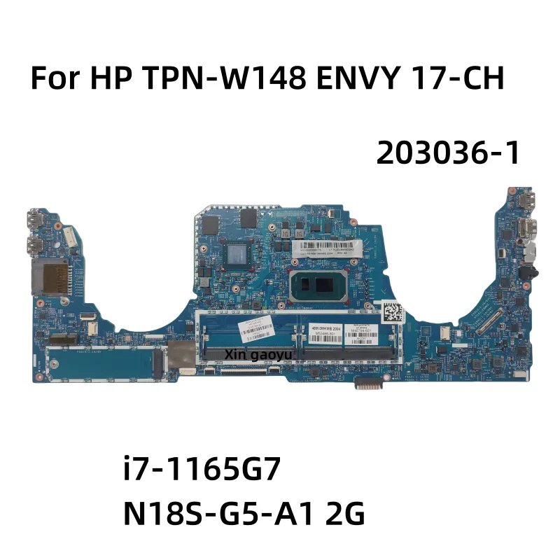 

Original For HP TPN-W148 ENVY 17-CH Laptop Mainboard 203036-1 i7-1165G7 N18S-G5-A1 2G M45794-601 Notebook Motherboard