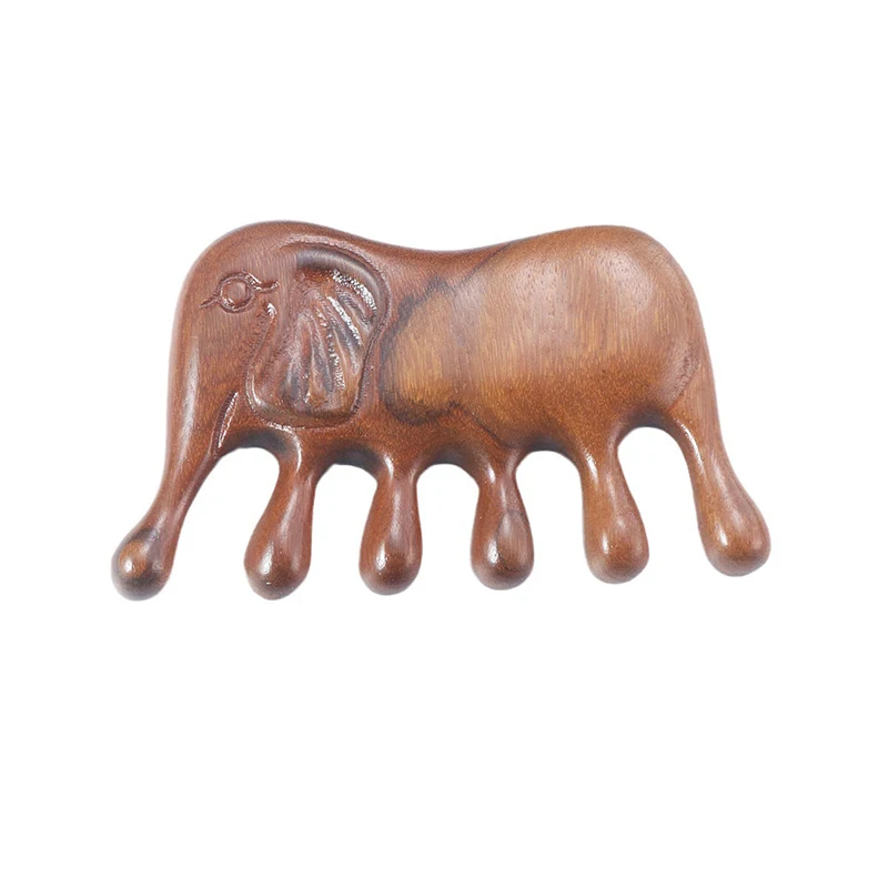 

Sandalwood Elephant Shaped Wide-toothed Comb Body Meridian Massage Comb Acupuncture Therapy Anti-static Smooth Hair Comb