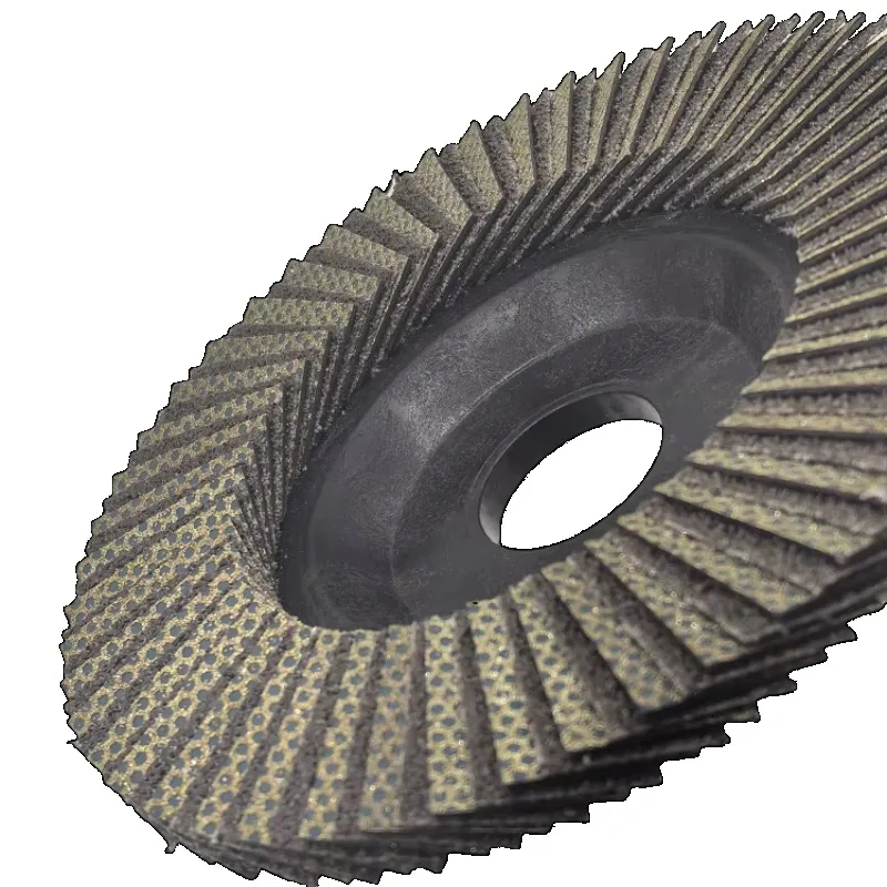 汎用タイプの石材、磁器タイル、グレス、焼結石、金属、硬質材料、ダイヤモンド、炭化ケイ素、フラップ研磨砥石