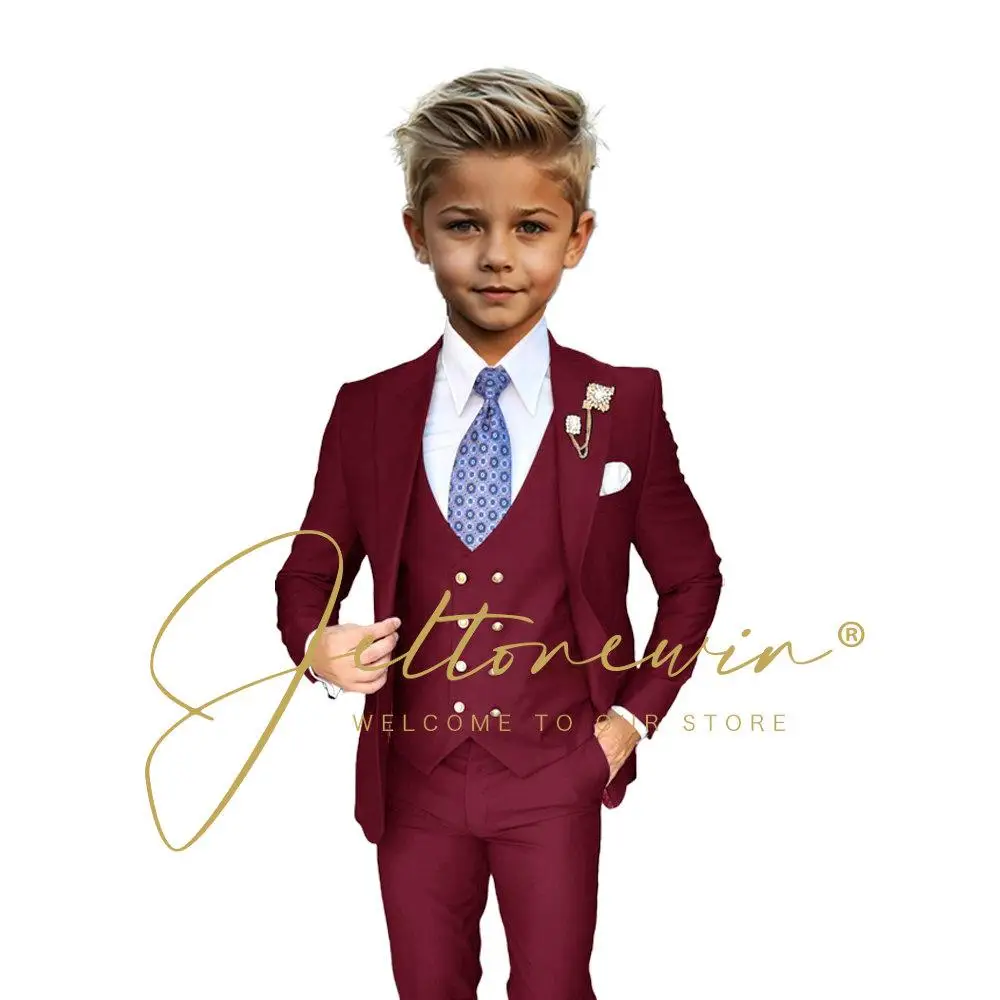 

Костюм из трех предметов для мальчиков, пальто, жилет, брюки, вечерние школьные костюмы для выступлений, детская одежда, костюм для мальчиков