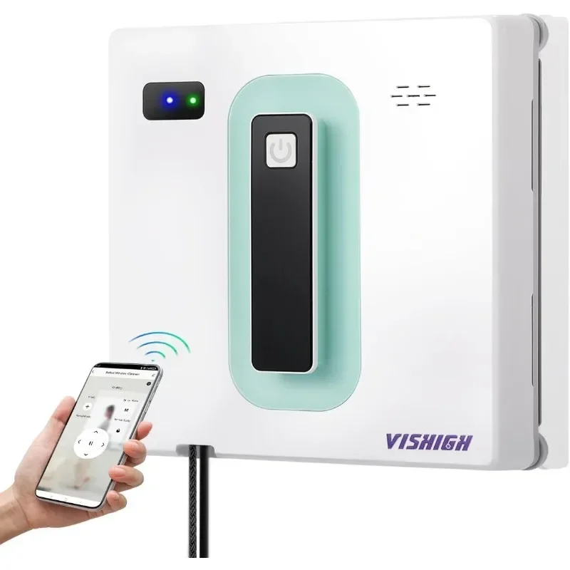 

Vishigh Window Cleaning Robot Intelligent Obstacle Avoidance, Suitable for Large Mirrors, Tile Walls, Lightweight and Compact