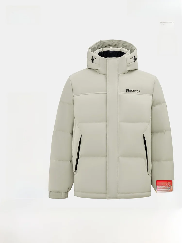 

Snow Flng 2026 Spring Men's ort Faionable Casual Warm Hooded Busin down Jaet Polyester Fiber Du down Filling