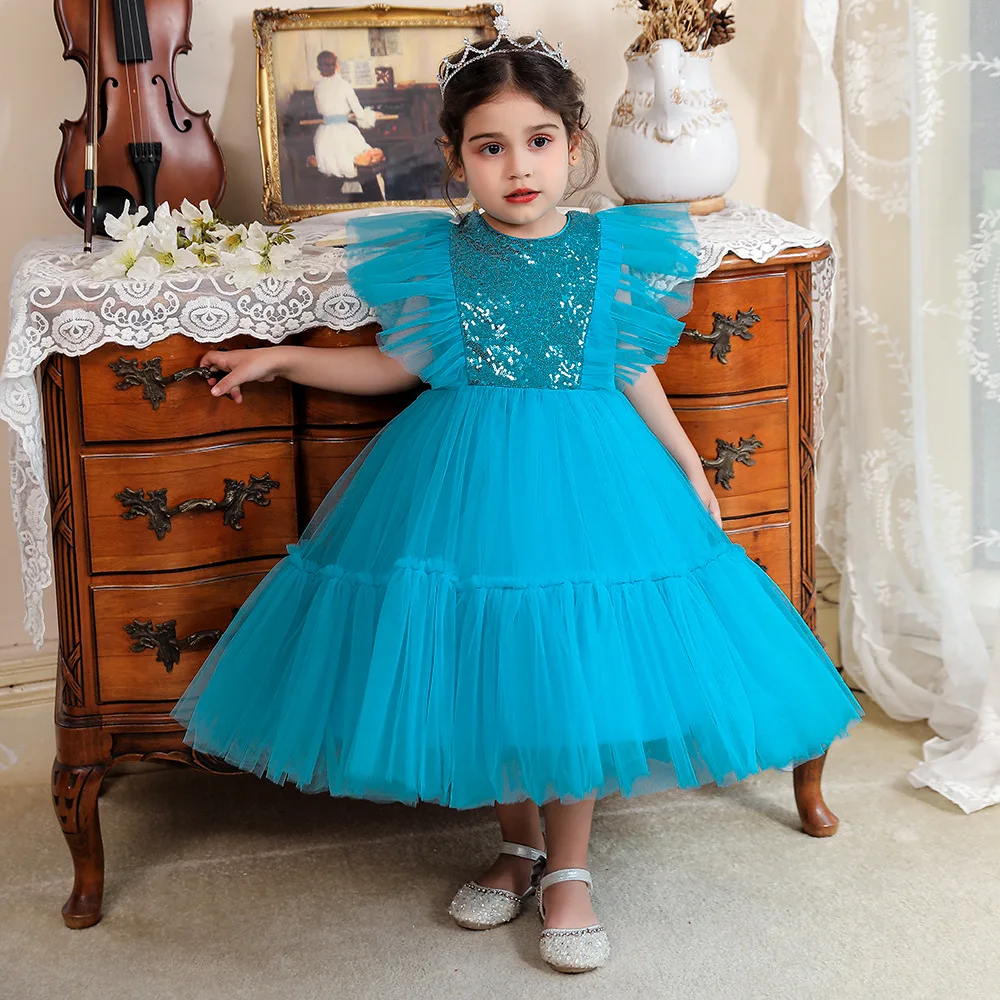 Formal Toddler 1st Birthday Dress For Baby Girl Clothes Sequin Baptism Princess Tutu Dress Girls Dresses Party Costume 0-5 Year