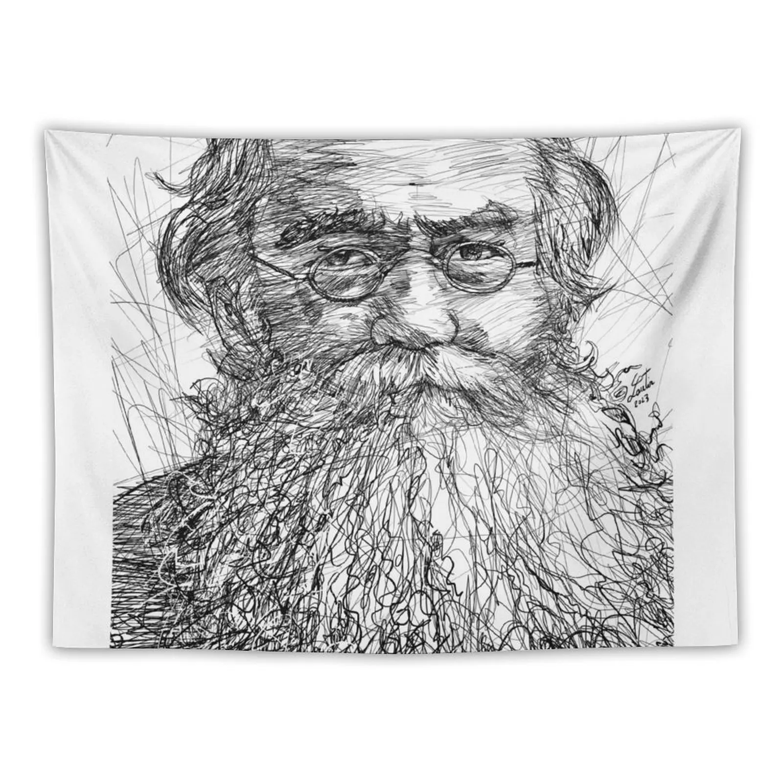 

PETER KROPOTKIN ink portrait Tapestry Wall Coverings Bedroom Decor Tapestry