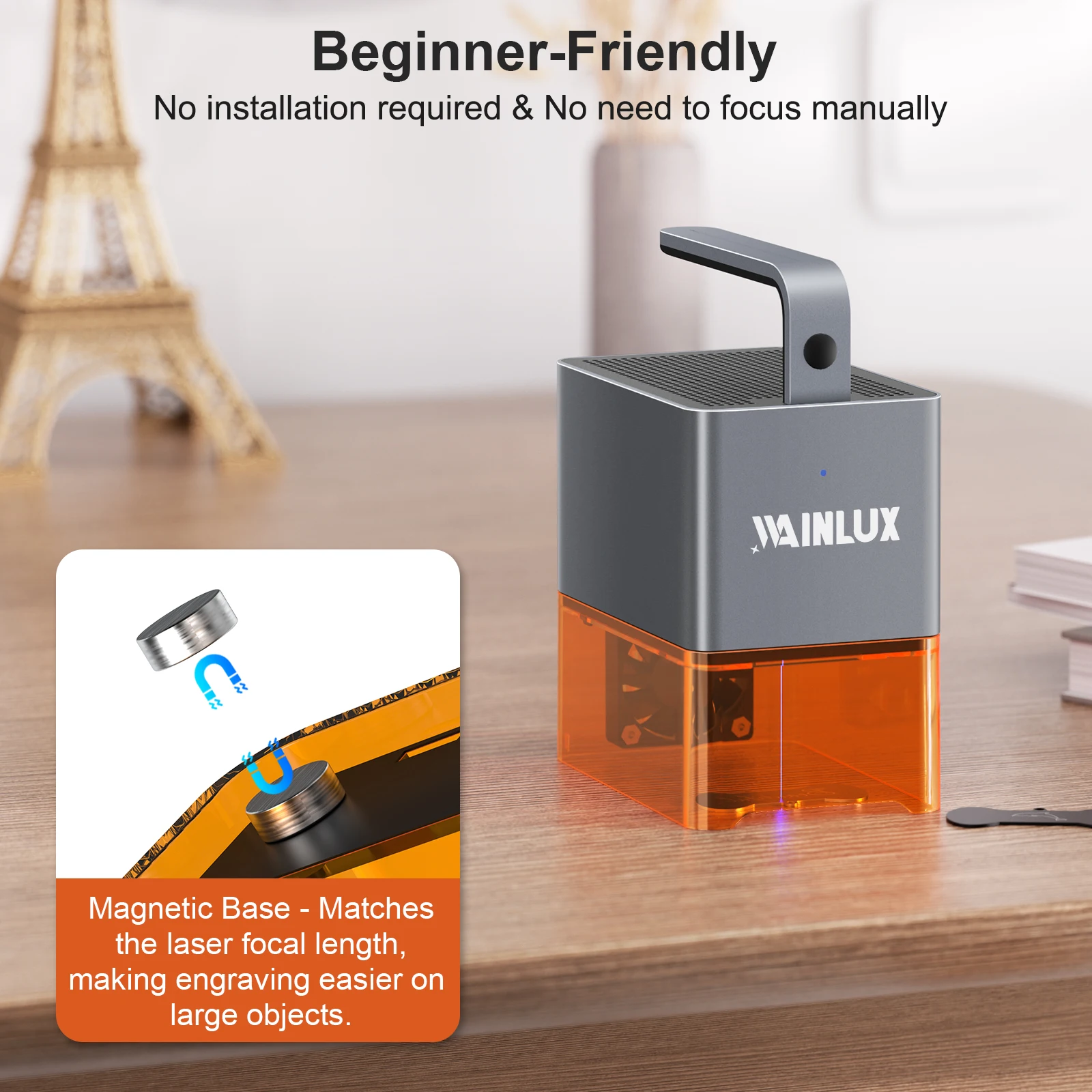 حفارة ليزر خارجية صغيرة محمولة بالليزر قطع الخشب والجلد ونقش الأكريليك والحجر الزجاجي من الفولاذ المقاوم للصدأ