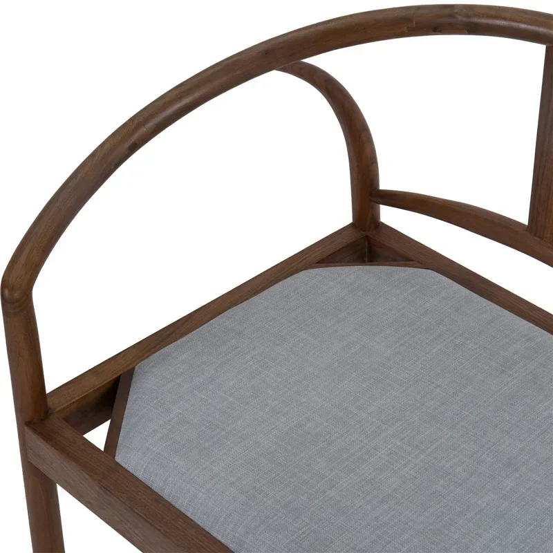 New Chinese black walnut red solid wood small circle chair, three-piece set of Taishi official hat chair