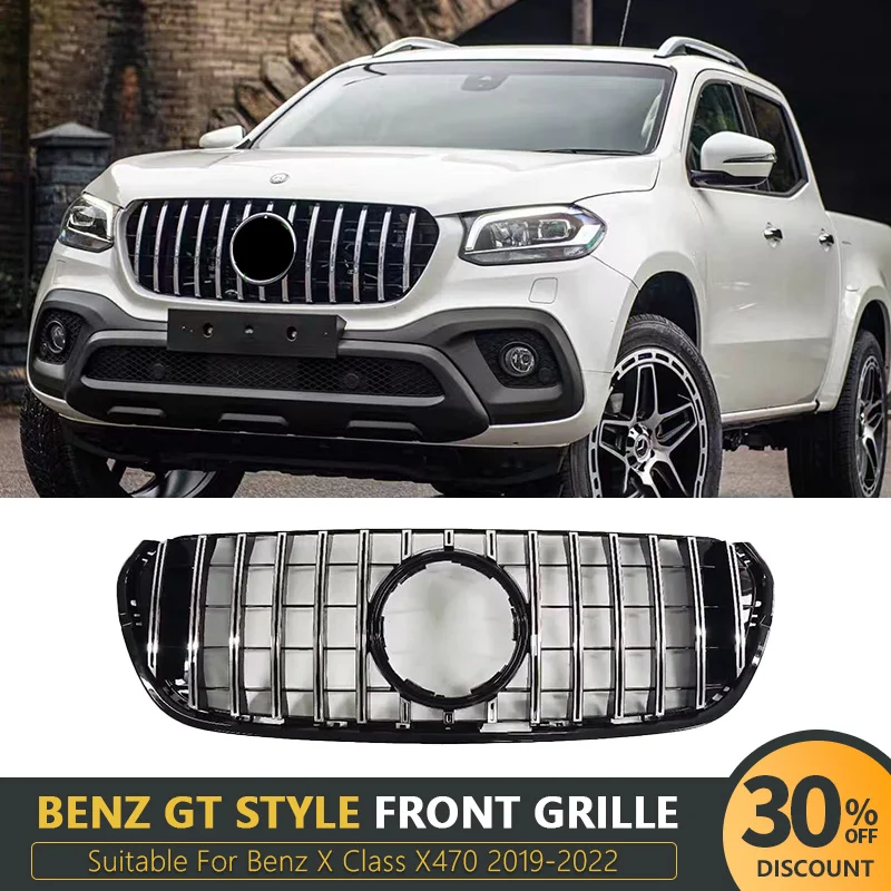 

For Mercedes Benz X Class X470 2019-2022 GT Style Front Grills GT Grille Mesh Upgrade Mesh Modification Body Kits Auto Tuning