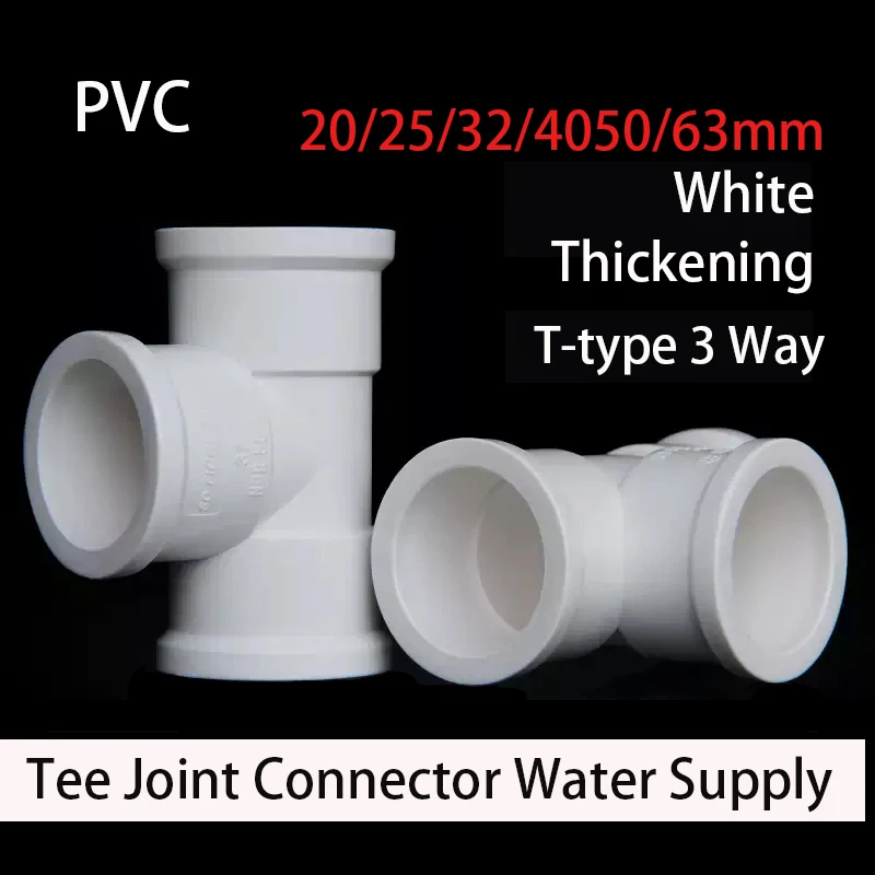 

1-10pc White 20/25/32/40/50mm Thickening PVC Direct Elbow Tee Garden Irrigation Water Pipe Aquarium Fish Tank Piping Connector