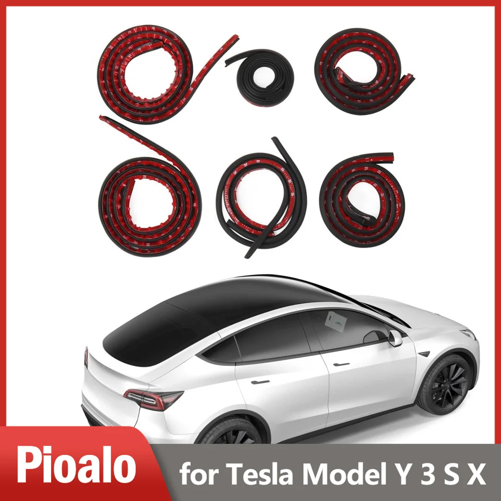 

For Tesla Model Y 3 Door Seal Kit Soundproof Rubber Weather Draft Seal Strip Wind Noise Reduction Kit 2020-2023