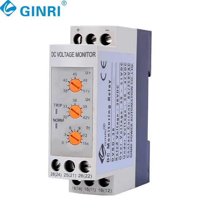 DC12V 24V 36V 48V أكثر من تحت الجهد حماية الجهد رصد التتابع