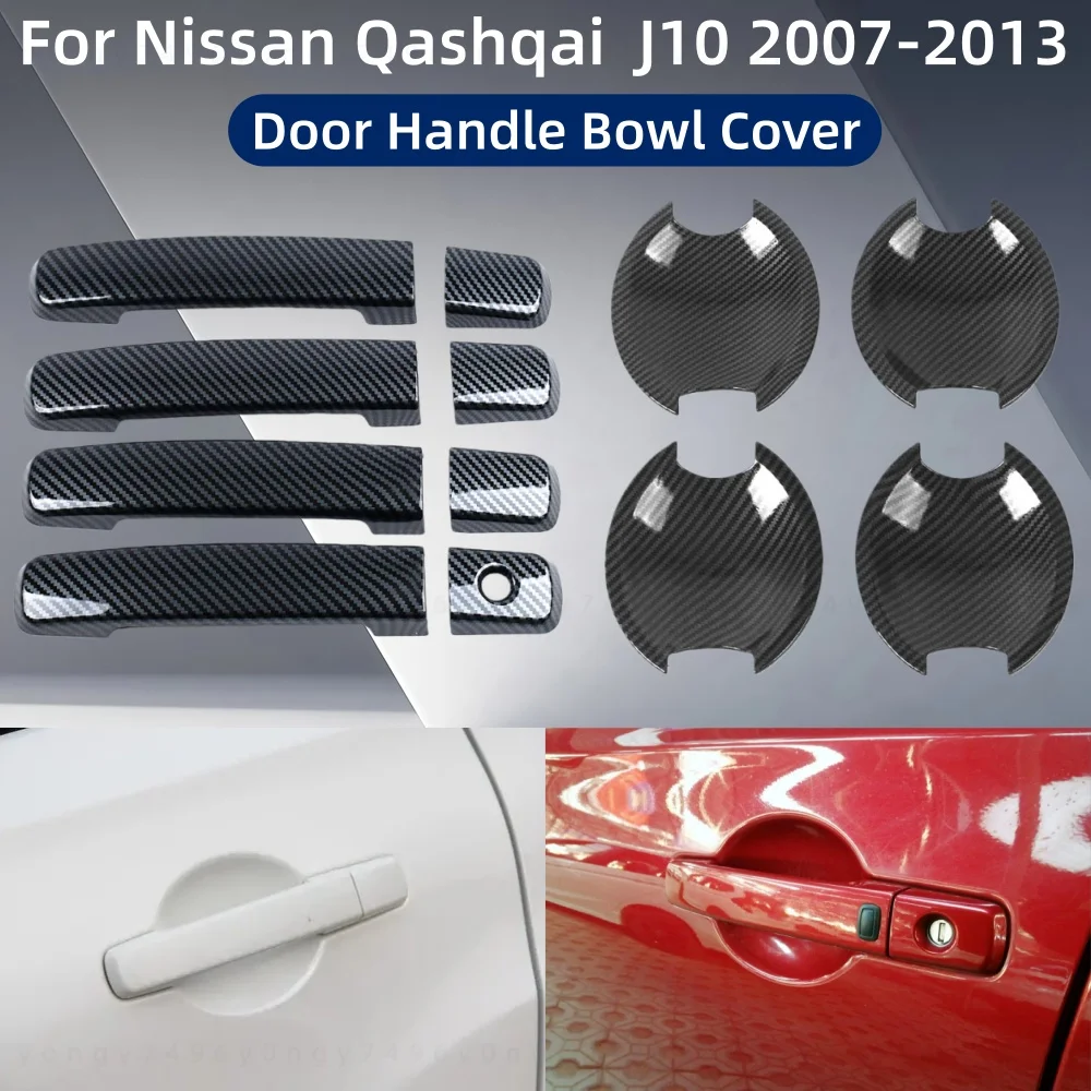 

ABS Car Upgrade Accessorie Plated Exterior Door Handle Bowl Cover Trim Paste Style For 4 Door Nissan Qashqai J10 2007 2008-2013