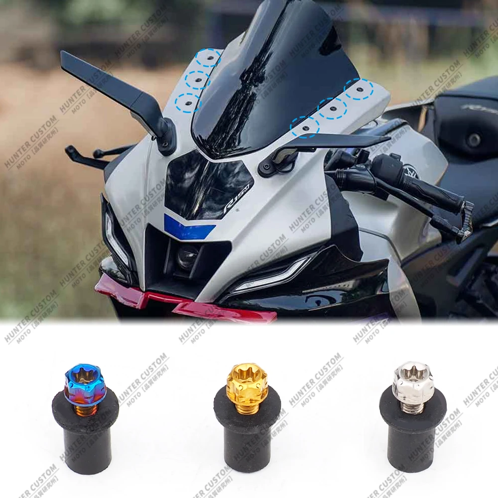 Motorcycle Windshield Mounting Bolts For YAMAHA YZFR15 R15M YZF-R3 R6 R7 R9 R1 TC4 Titanium Alloy Fasteners Fairing Screen Screw