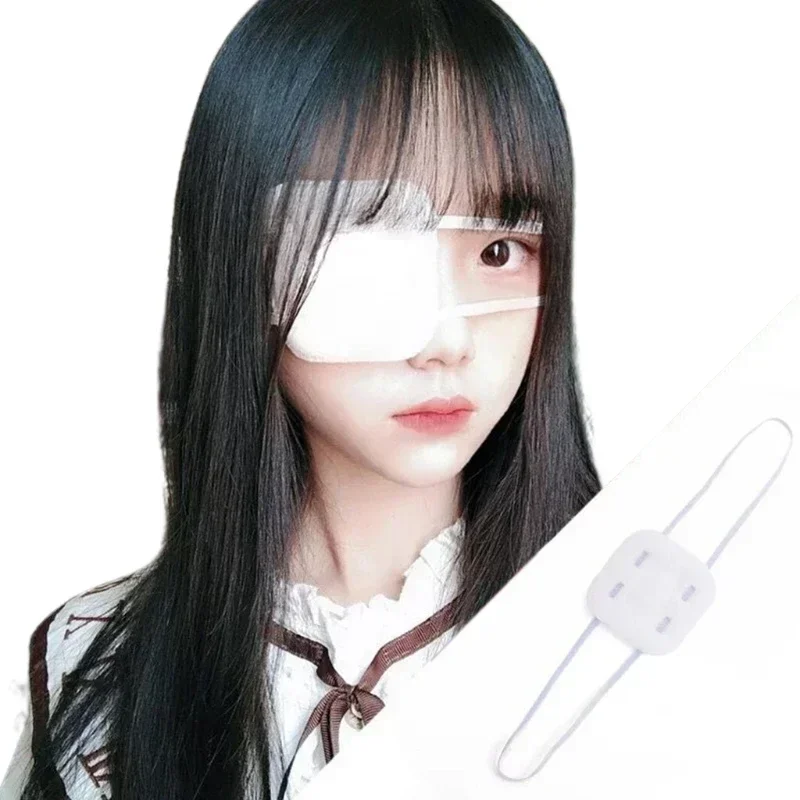 Anime Nieuwigheid Prop Rol Zachte Single-Eyed Witte Ooglap Lolita Cosplay Kostuum Accessoires Verstelbare Ooglap Halloween Party