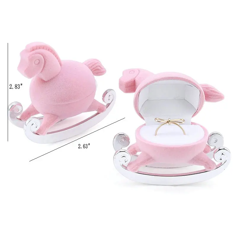 Fluwelen Sieraden Box Organizer Leuke Dieren Trouwring Box Fruit Opbergdoos Oorbel Ketting Display Verpakking Cadeau Accessoires