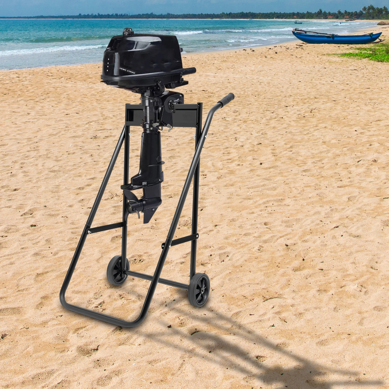 

Outboard Boat Motor Cart 88.18LBS Load Folding Engine Stand Trolley for Outboard Motor Within 30 Horsepower
