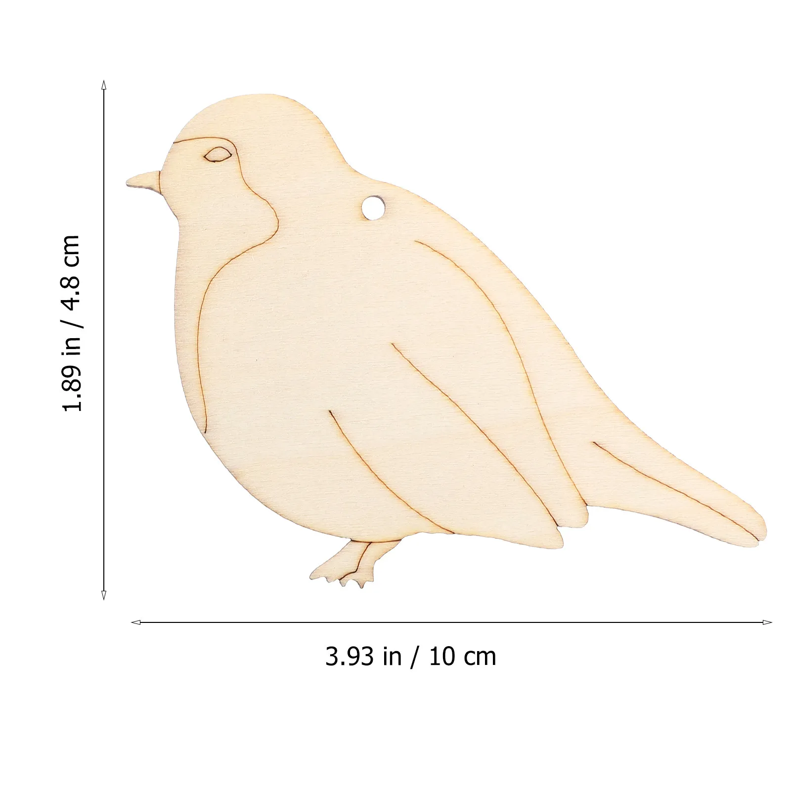 10Pcs Wooden Christmas Hanging Pendant Decor Bird Theme Natural Hemp Rope for Yard Garden Doorway Ceiling Festival Party