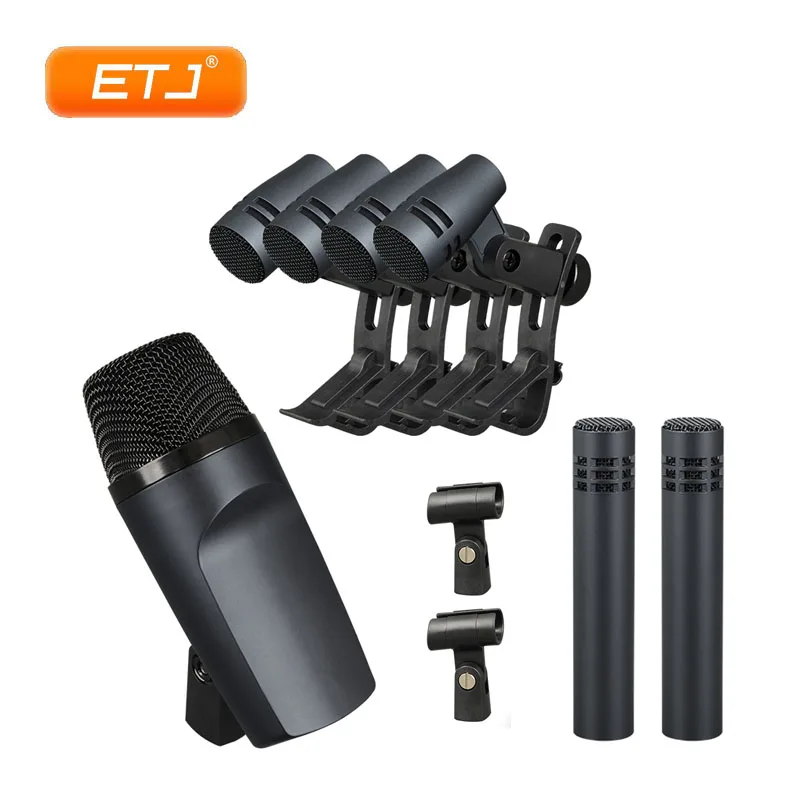 

e600 Drum Microphone Full Metal Bass Snare Tom-tom Condenser Dynamic Mic Professional Musical Instrument