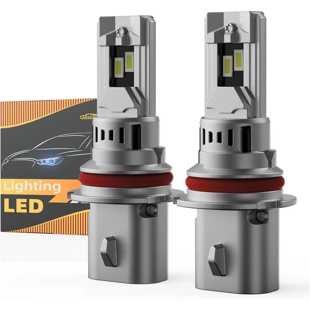 

9007 HB5 Light Bulbs,800% Brighter Light,6500K Cool White with Canbus ,1:1 Mini Hgen Size,Plug and Play,Pack o 2