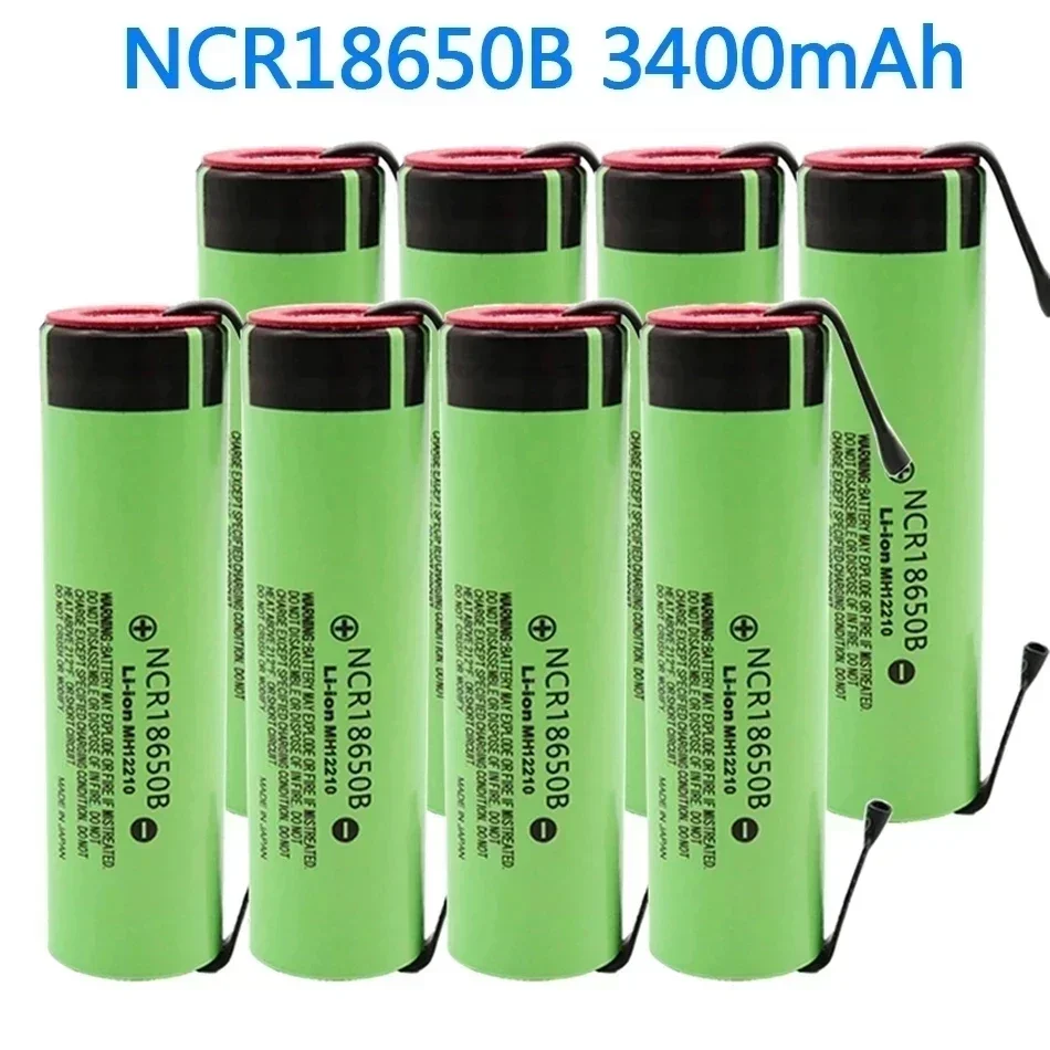 

100% original NCR18650B 3.7V 3400mAh 18650 rechargeable lithium battery for 18650 battery + DIY nickel piece