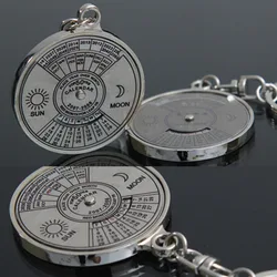 New Fashion Personalized  50 Years Perpetual Calendar Keyring Keychain Silver Color Alloy Key Chain Ring Keyfob